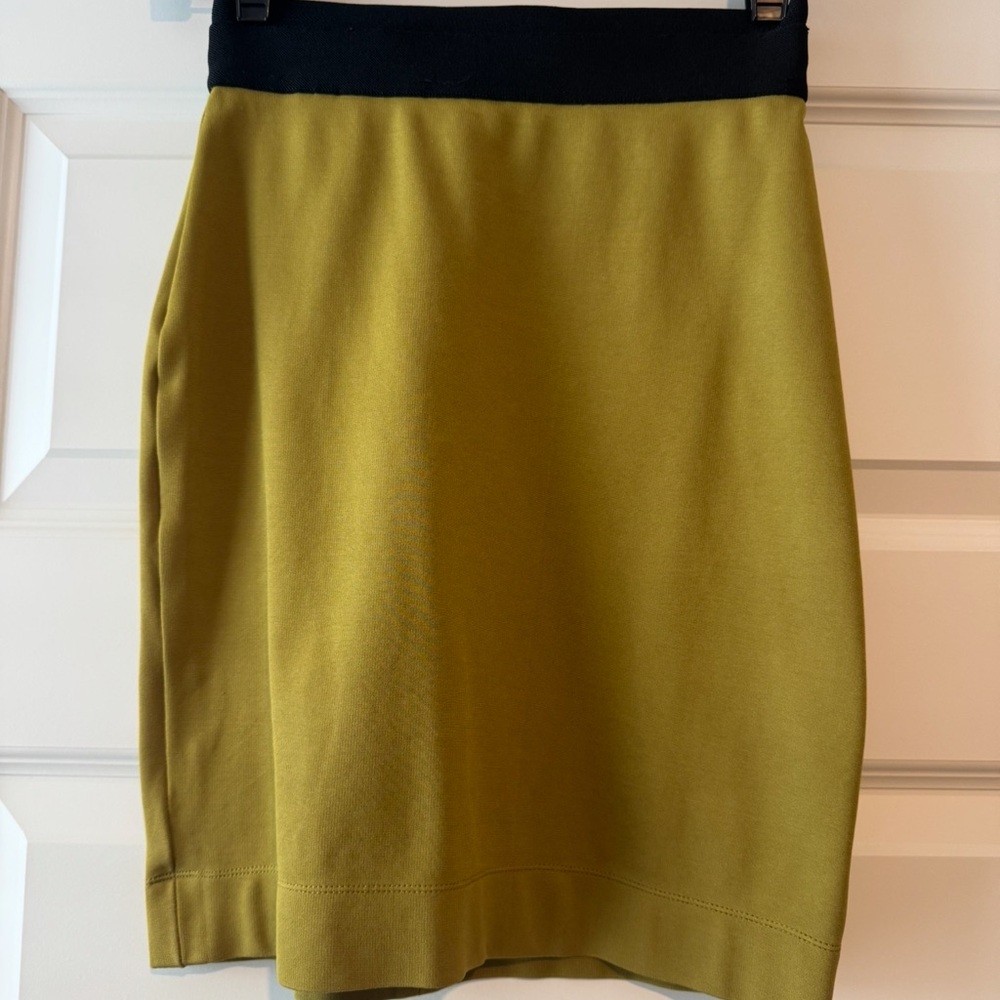 BCBGMaxAzria Two-Tone Olive and Black Mini Skirt